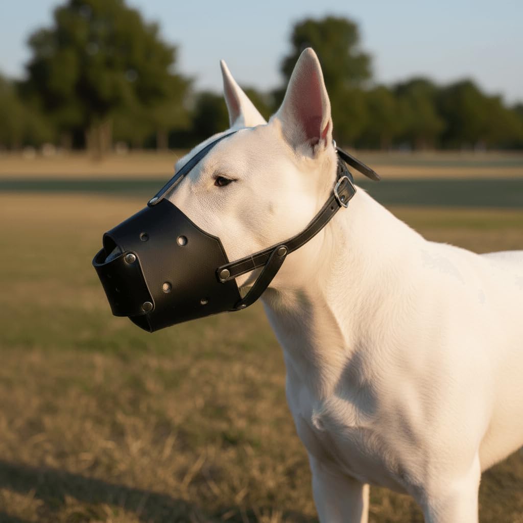 Bozal de Perro de Cuero auténtico Fuerte para American Staffordshire Terrier Amstaff