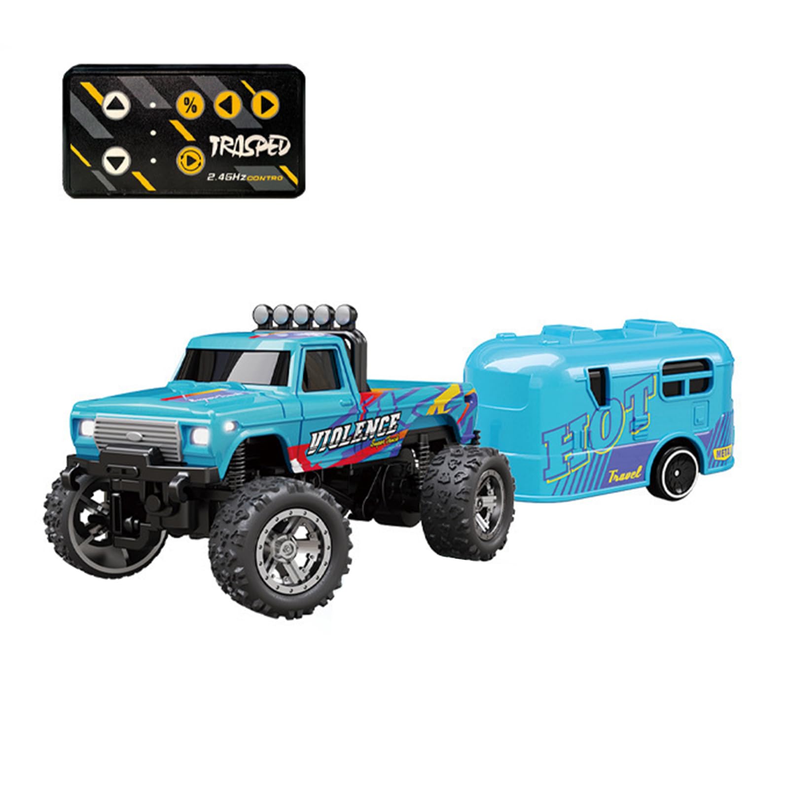 Noaya Mini RC Monster Truck, 1/64 Scale Alloy Remote Control Cars with Headlights, Rechargeable Monster Truck Toys