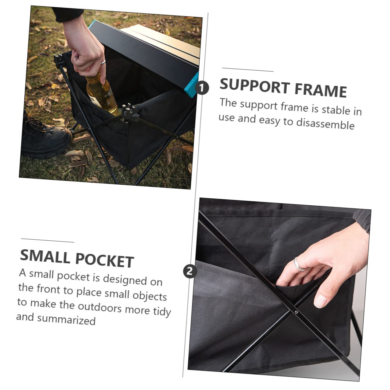 VICASKY Tavolo Pieghevole Portaoggetti Tavolo Picnic Portatile Per Barbecue e Spiaggia Accessori Per Esterni Per Picnic e