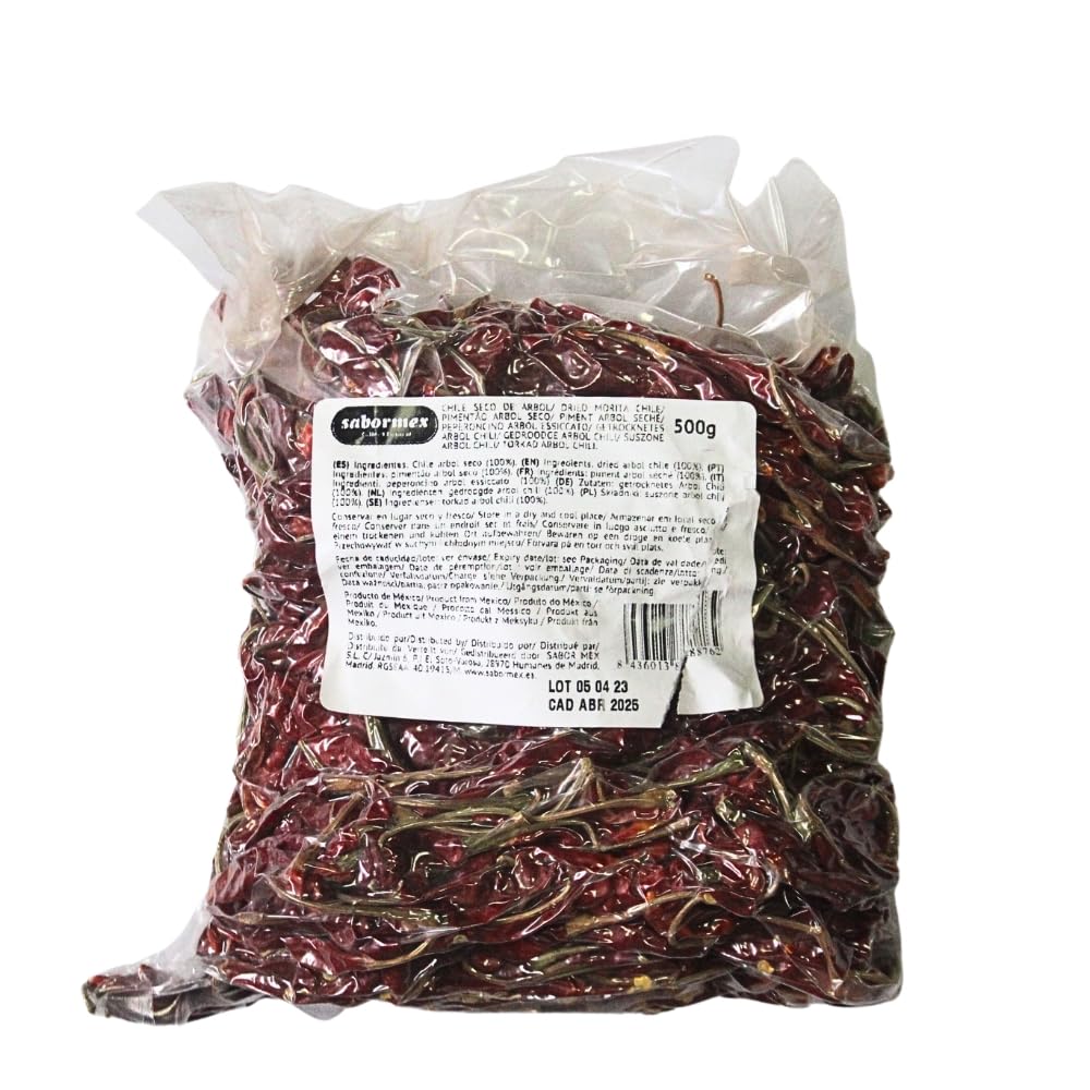 PIMENTS SECHÉS ARBOL 500G | SABORMEX