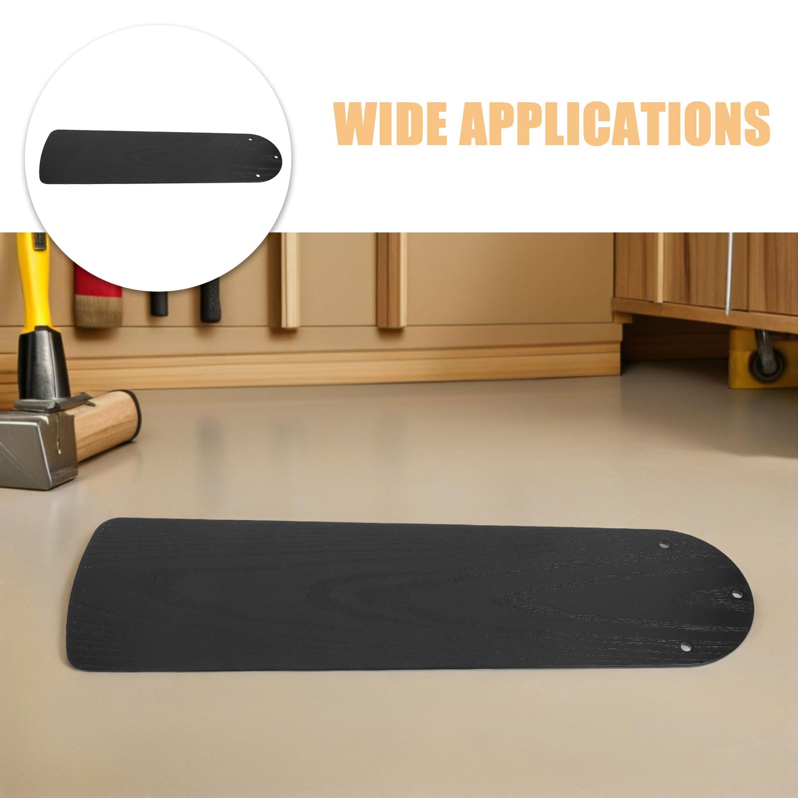 DOITOOL 3 Piezas Aspas Resistentes Intemperie Negro de Ventilador de Techo de Plástico Diseño de Veta de Madera para Oficinas y Exteriores para Oficinas y Exteriores