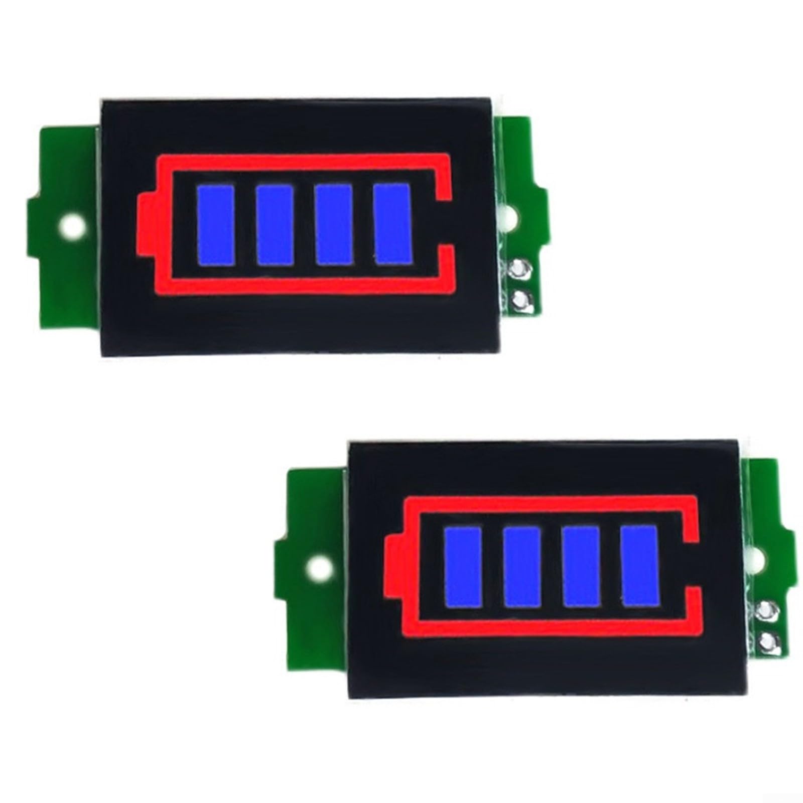 2PCS 3-34V 5mA Battery Capacity Indicator Module with Charging Display for 1S-8S Lithium Polymer Nickel Acid Batteries, Low Power Consumption Voltage（Blue）