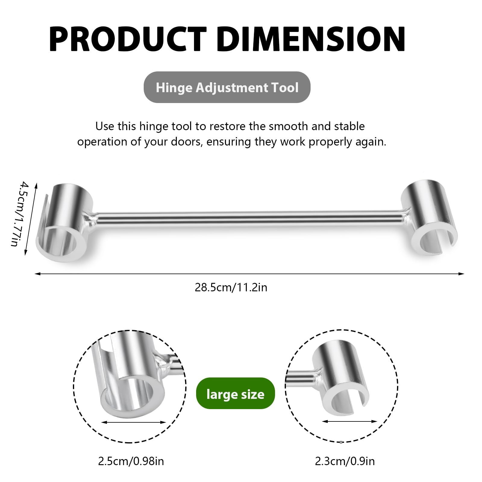 Hinge Wrench, Double-Headed Hinge Adjustment Tool, 23-25mm Maintenance Tools, Adjustable Wrenches for Door Hinges - Image 2