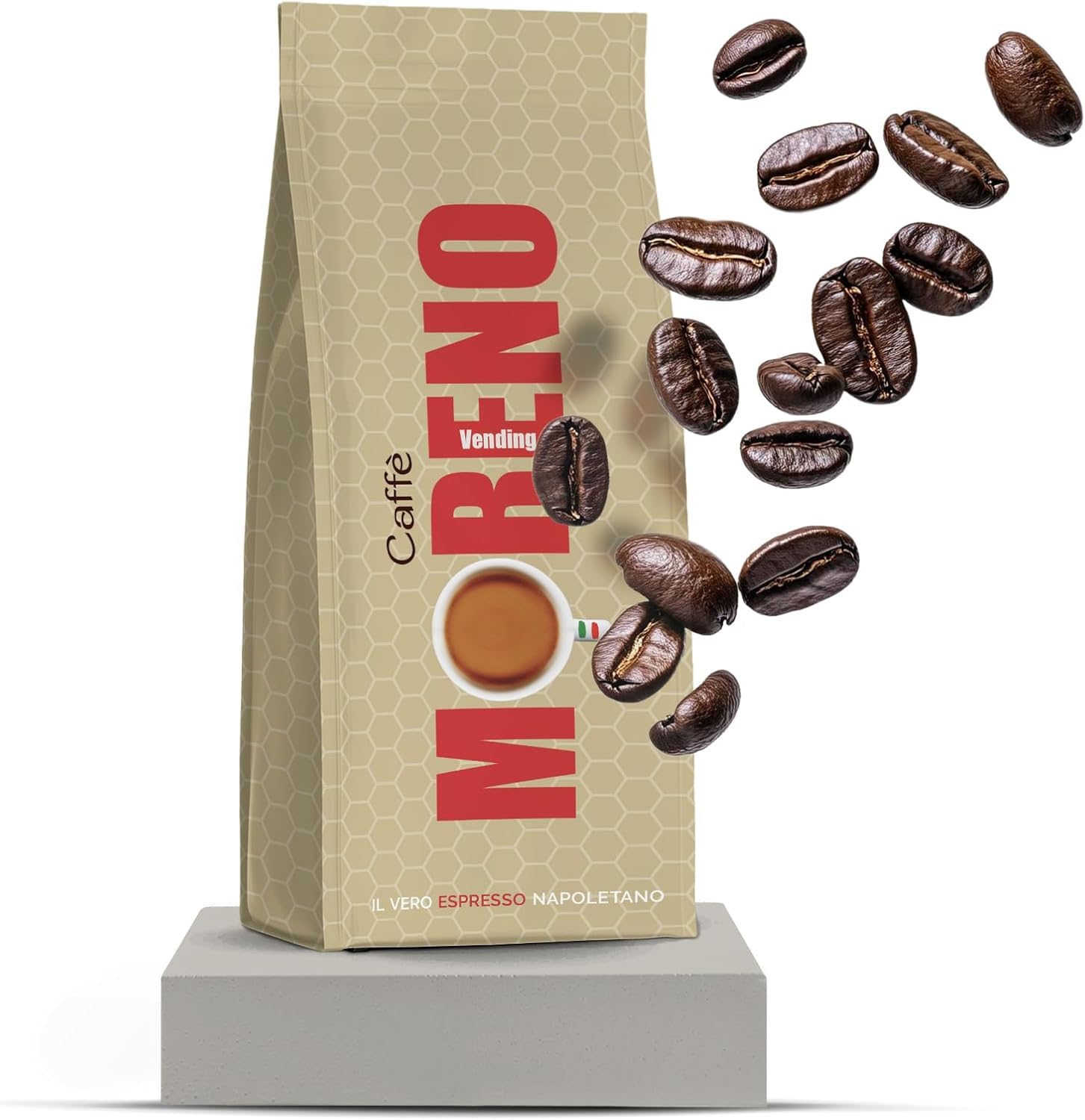 CAFFE' MORENO – 1 Kg di Caffè in Grani, Miscela Vending – Caffè in Grani di Alta Qualità, Gusto Intenso e Aroma Unico (3 Kg, Vending)