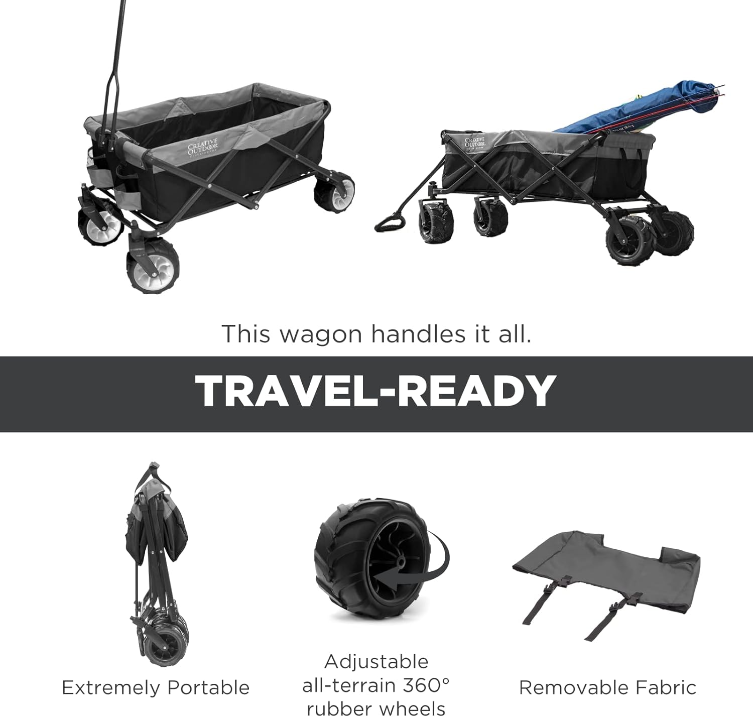Creative Outdoor Original Folding Wagon All-Terrain Wheels