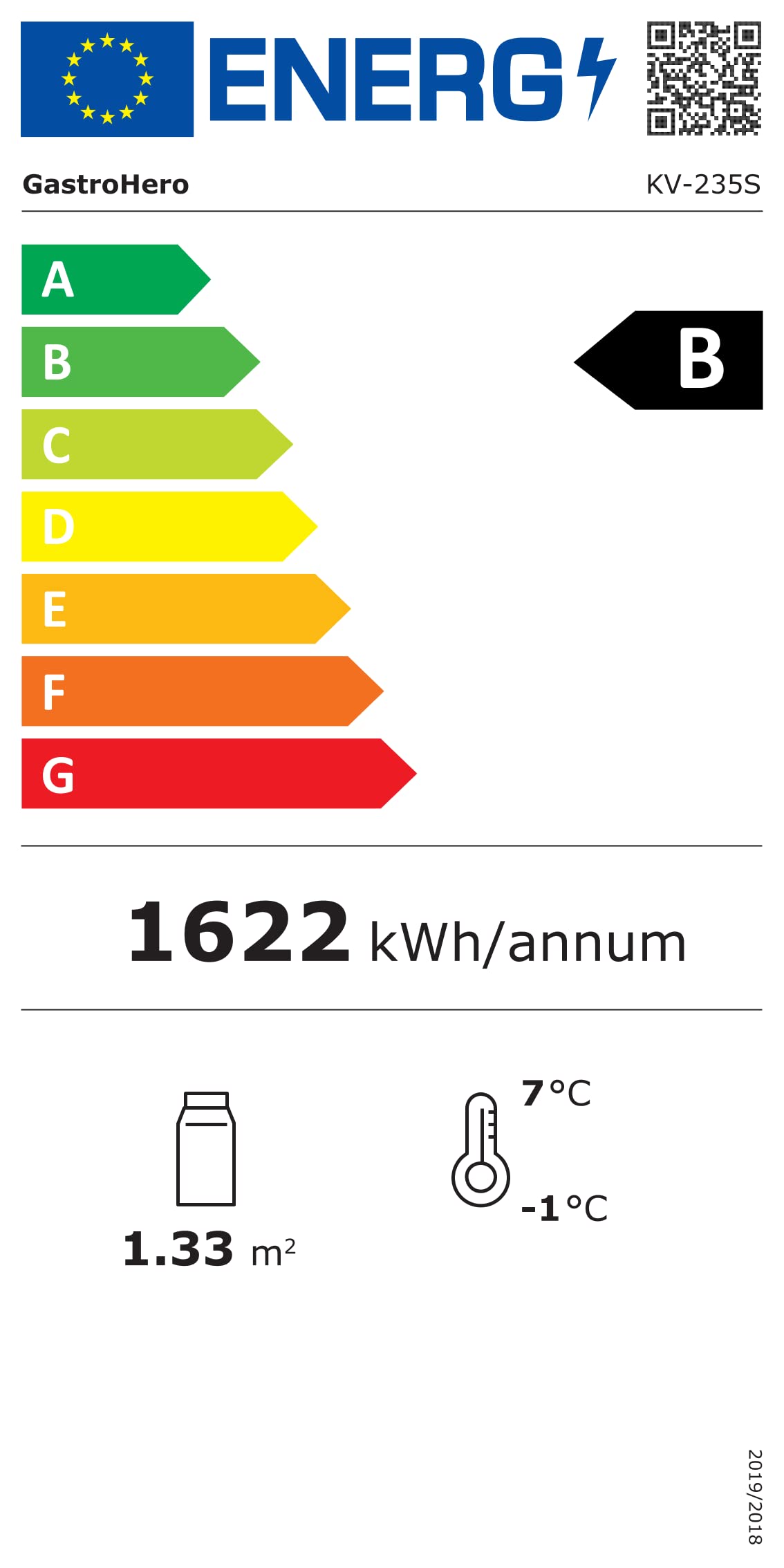 GastroHero Vetrina refrigerante da 235 litri, vetrina a buffet +2 °C e +6 °C con LED, vetrina refrigerante Gastro nero, bancone refrigerante con porta in vetro e convezione, chiudibile a chiave