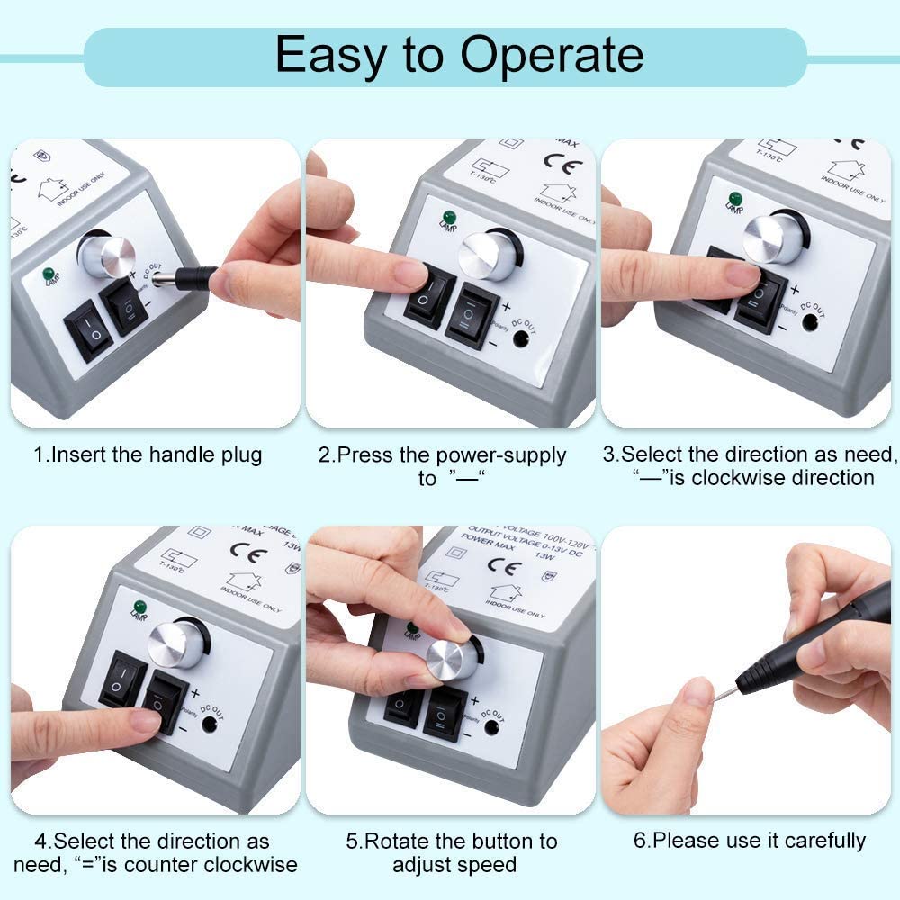 Nail Drill Machine, Electrci Nail File Drill for Acrylic Nails, Professional Nail Drill with Manicure Nail Clipper Set, Stainlees Steel Grooming Kit