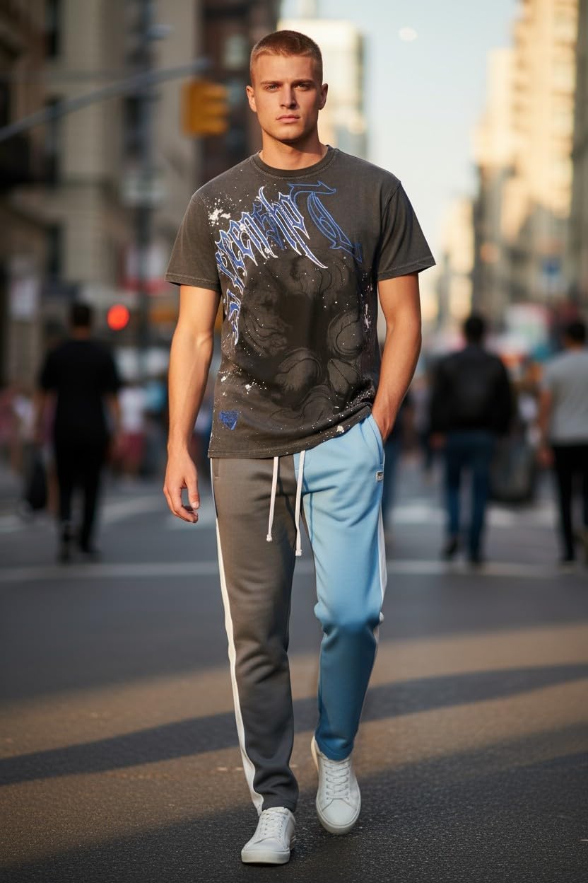 SCREENSHOT-Track Pants Basic Mens Premium Slim Fit Athletic Fitness Fashion Urban Lifestyle Streetwear Bottoms - Image 3