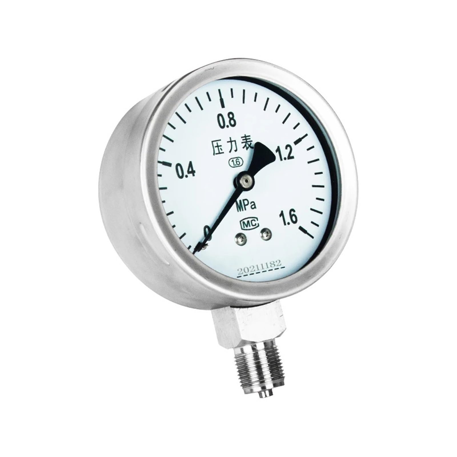 Manometro Manometro Quadrante 60mm -0.1-1.6Mpa 0-40Mpa Manometro Misuratore di pressione M14 * 1..5 Manometro pressione aria olio acqua(SS304 Y-60BF,Others)