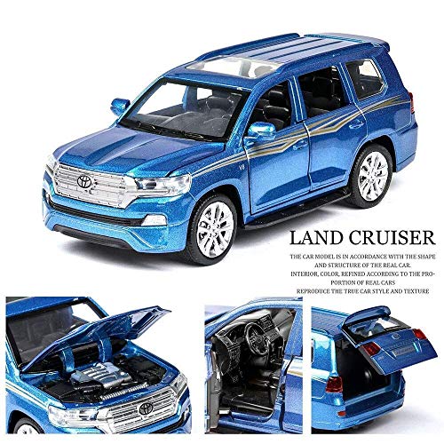 Image of SPITEN Toyota Land Cruiser SUV 1:24 Diecast Scale Model Alloy Metal Pull Back Toy car for Kids with Openable Doors & Light, Music Toy Vehicle - Colors as Per Stock(Multicolour)