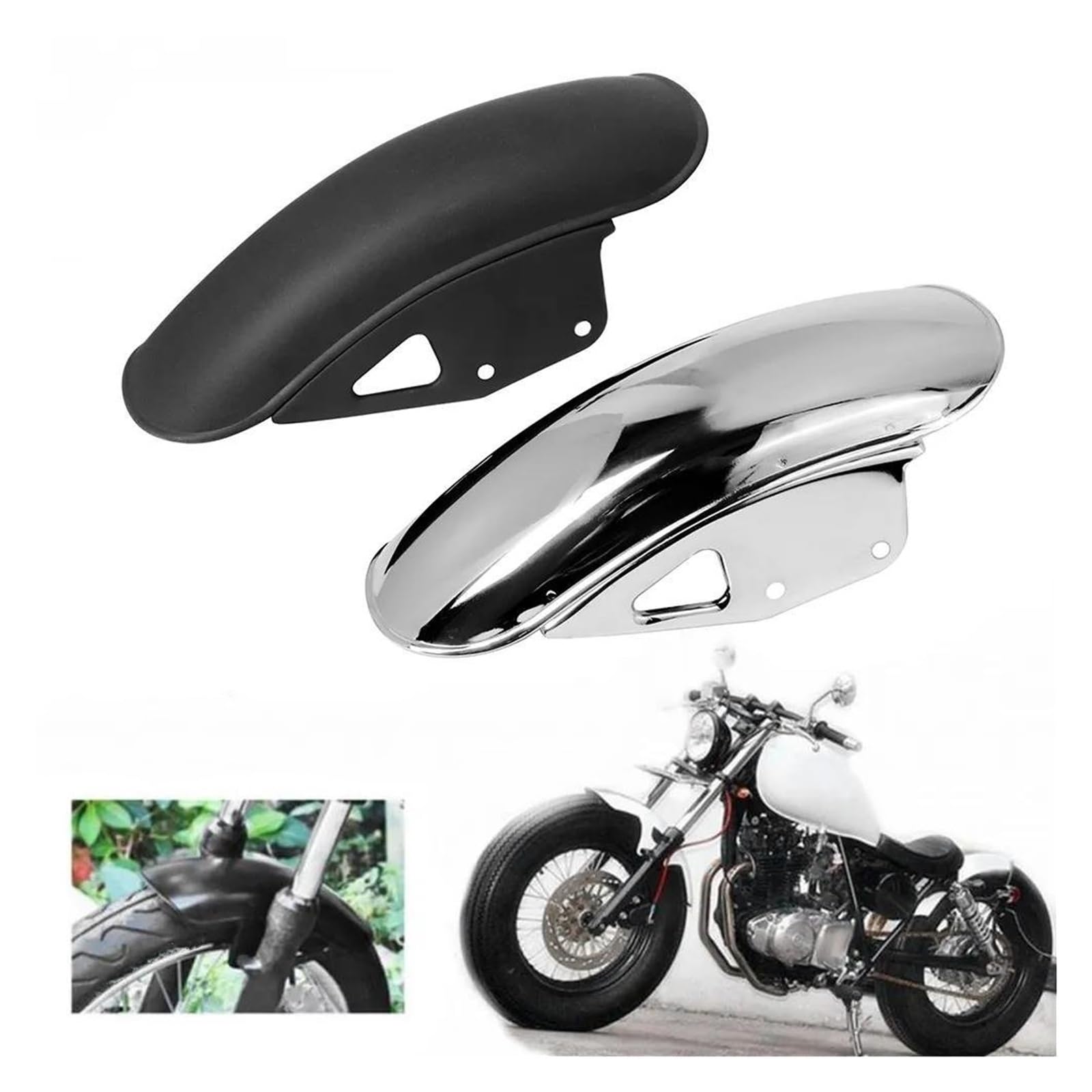 Garde-Boue Avant Noir pour Moto Suzuki GN125 GN250.
