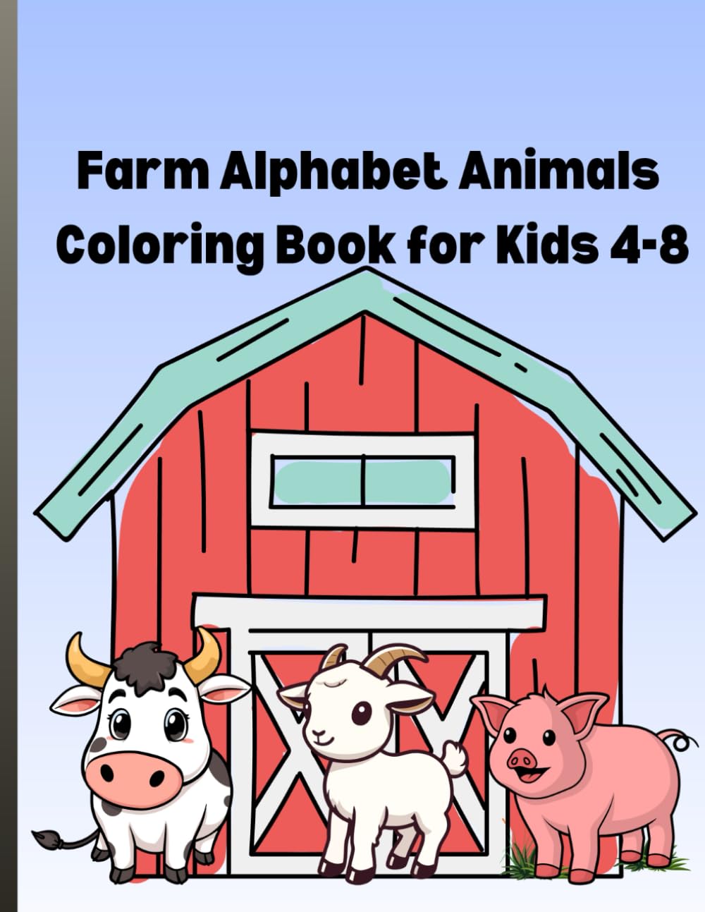 Farm Alphabet Animals Coloring Book for Kids 4-8