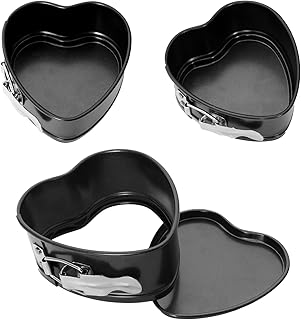 4 inch Heart Cake Pan Heart Shaped Springform Pan Set of 2 Carbon Steel Cheesecake Pan Mini Cake Baking Mold Christmas Val...