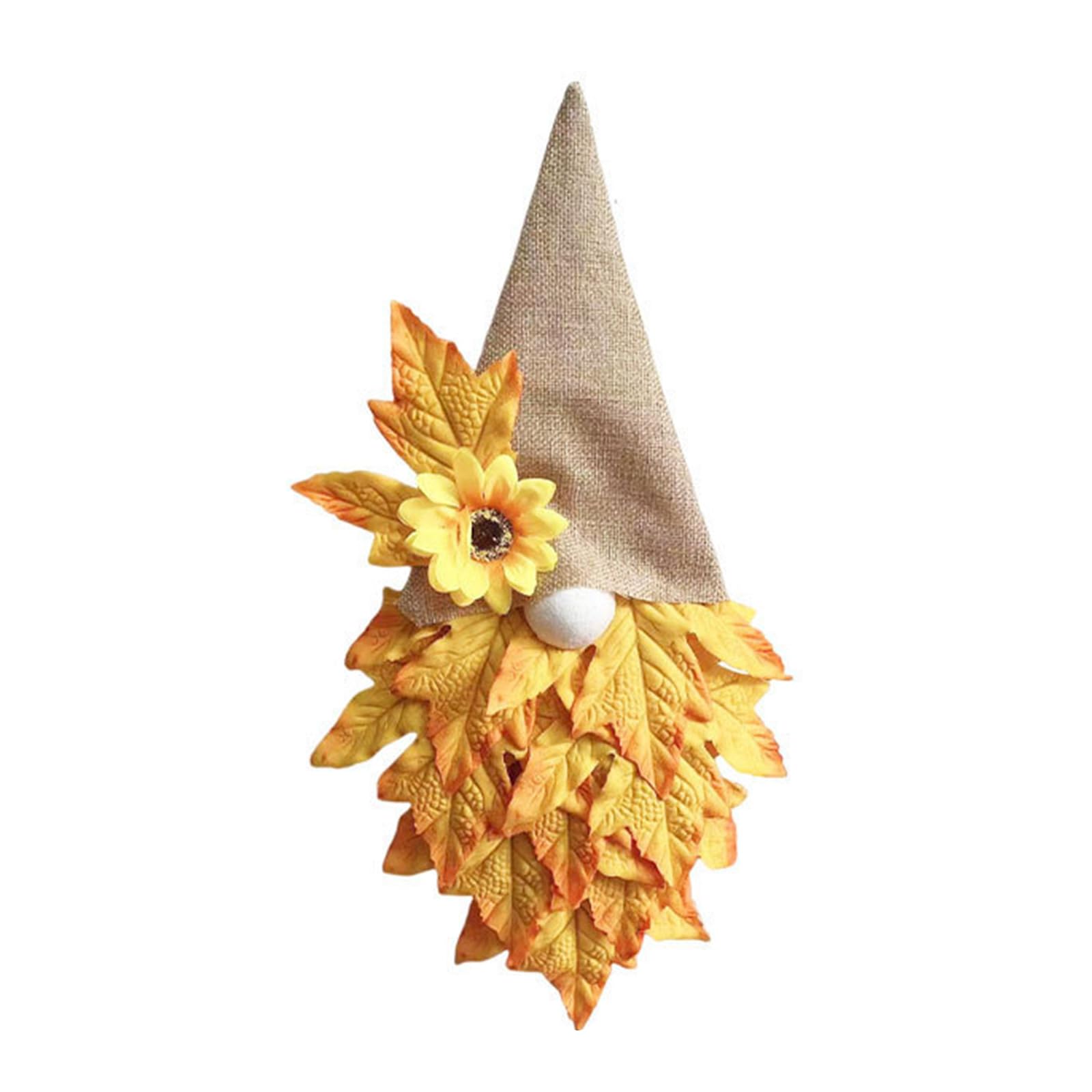Jazuaiao Seasonal Maple Leafs Gnomes Wreath Lighted Garlands for Thanksgiving Front Door Hanger Adornment Party Supplies Maple Leafs Garlands