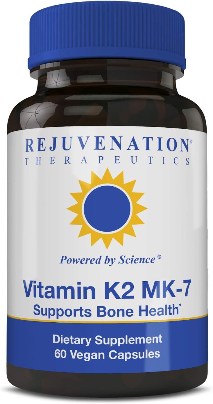 Rejuvenation Therapeutics K2 MK-7 | 60-Day Supply, High Potency (300mcg) | Supports Bone and Heart Health | Vegetarian Capsules