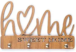 Porta Chave Parede home sweet home amadeirado Decoração