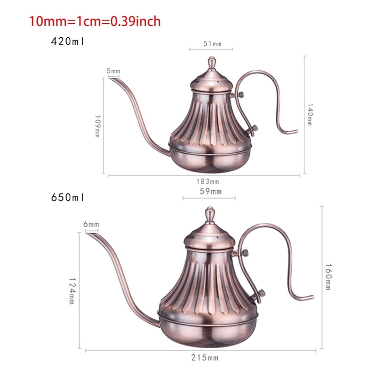 Cafetera Cafetera Cafetera Fina Boca Cabeza Café Café Caballera Larga Poder Sobre Coffee Kettle Bronce 304 Acero inoxidable Bricolaje Coffe Maker Tetera Francesa Prensa Acero Inoxidable cafetera