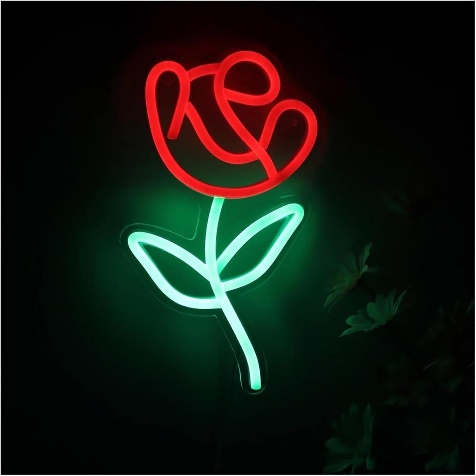lampe au néon Enseigne lumineuse décorative en forme de rose magasin fleurs, café, maison, fête, décoration murale 14,8 x 25, cm