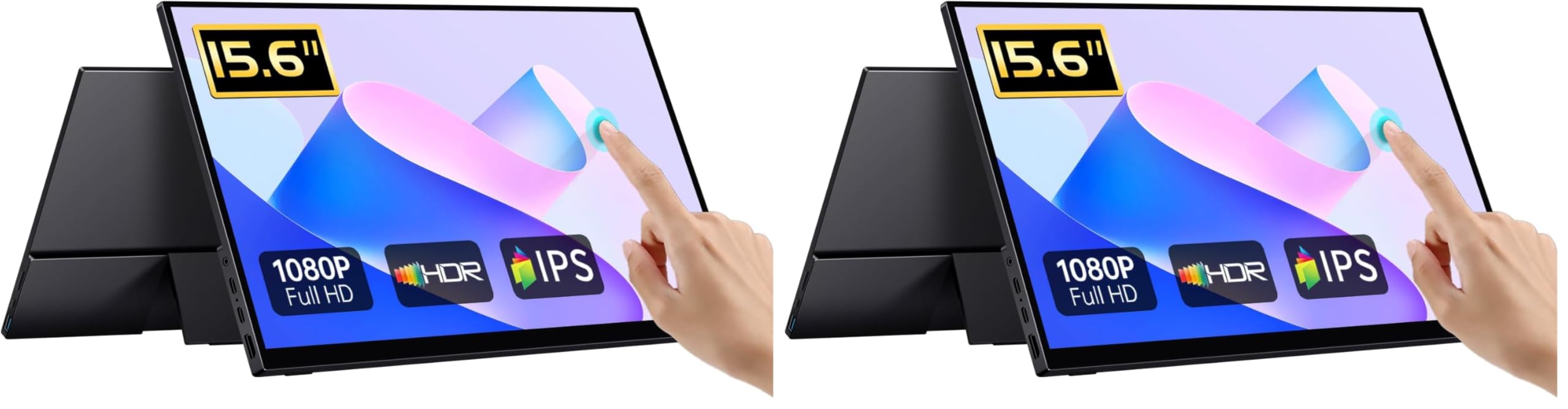 tragbarer 15,6-zoll-fhd-touchscreen mit ständer und lautspriecer