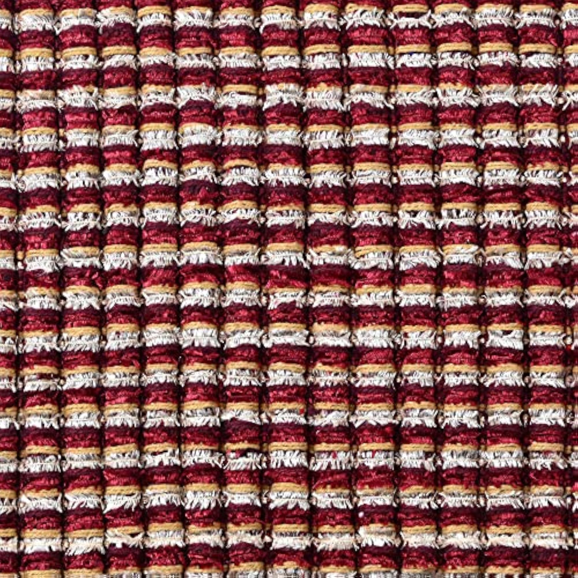 Weaved Cotton Maroon Doormat for Bedroom and Bathroom