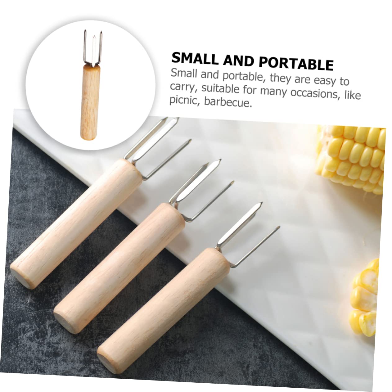 Zerodeko 30pezzi Forchette Per Acciaio Inossidabile Accessori Bbq Pratici e Riutilizzabili Per Grigliate Picnic e Facil Usare Trasportare