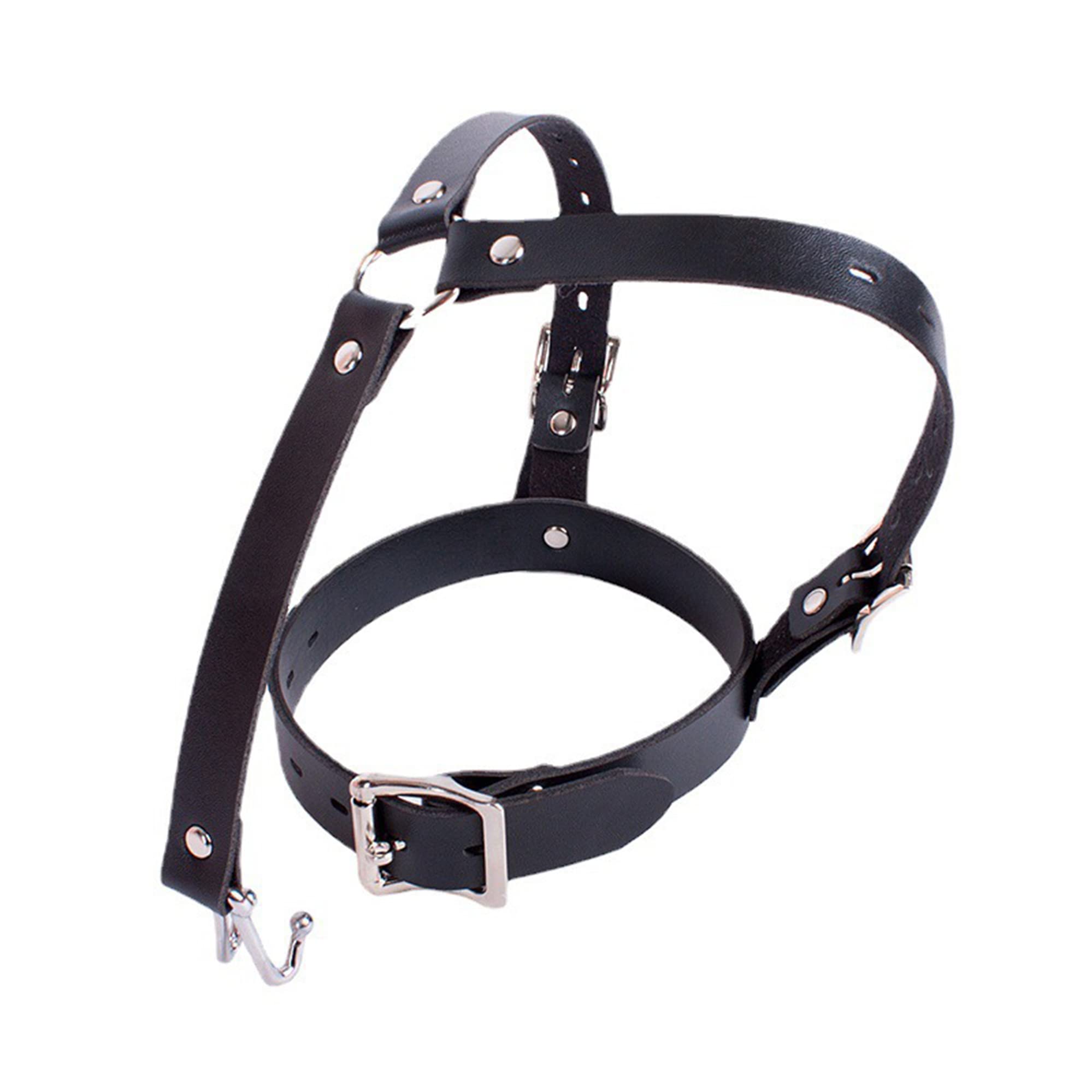 YIOTMOP BDSM Sex Collar with Nose Hook Leather Fetish Slave SM Head Harness Erotic Chocker Sex Games Restraints Bondage Kit Sex Toys for Couple Women Men