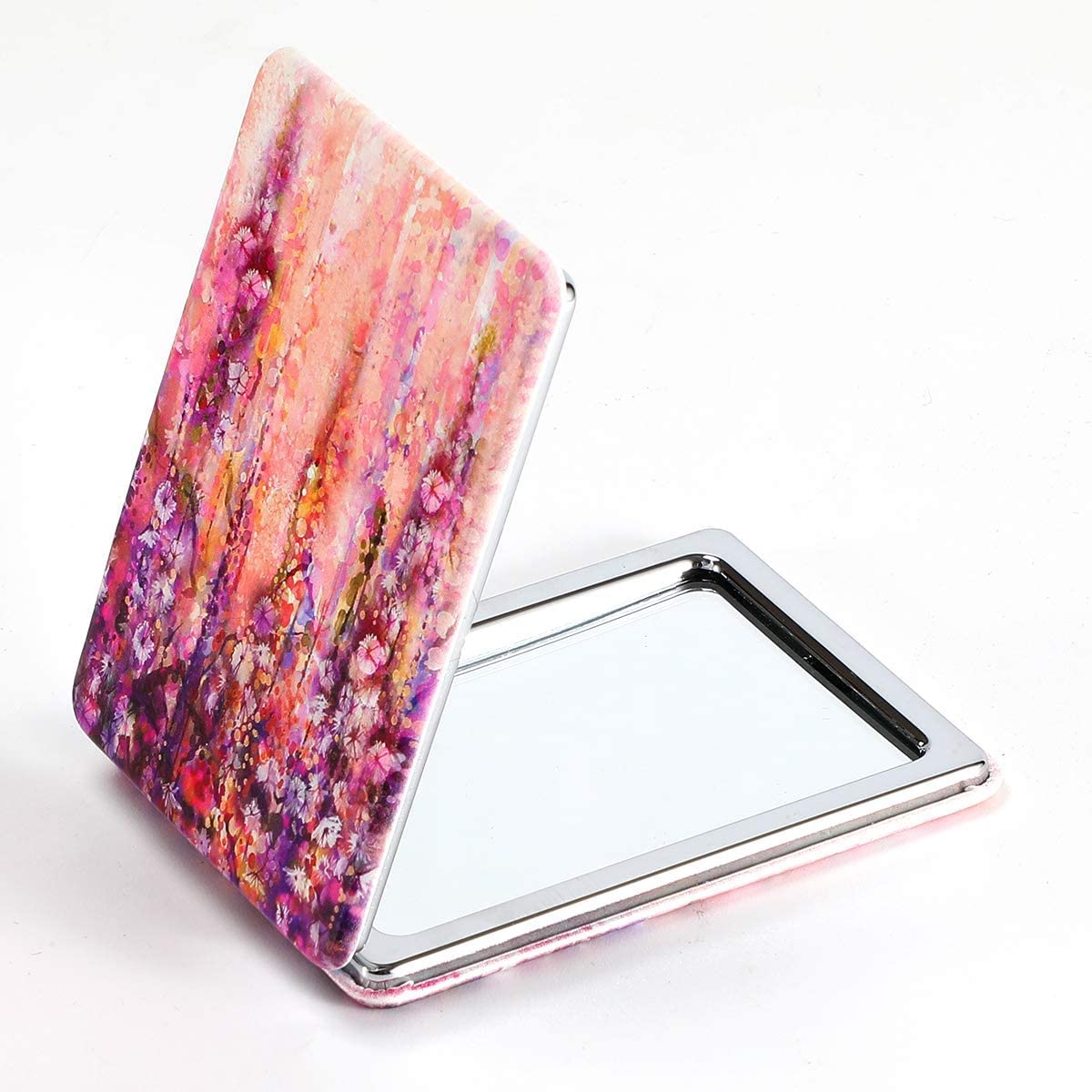 Makeup Mirror | Portable Folding Pu Leather Makeup Mirror for Women | Magnifying Travel Makeup Mirror for Purse (Rectangular)-image-27