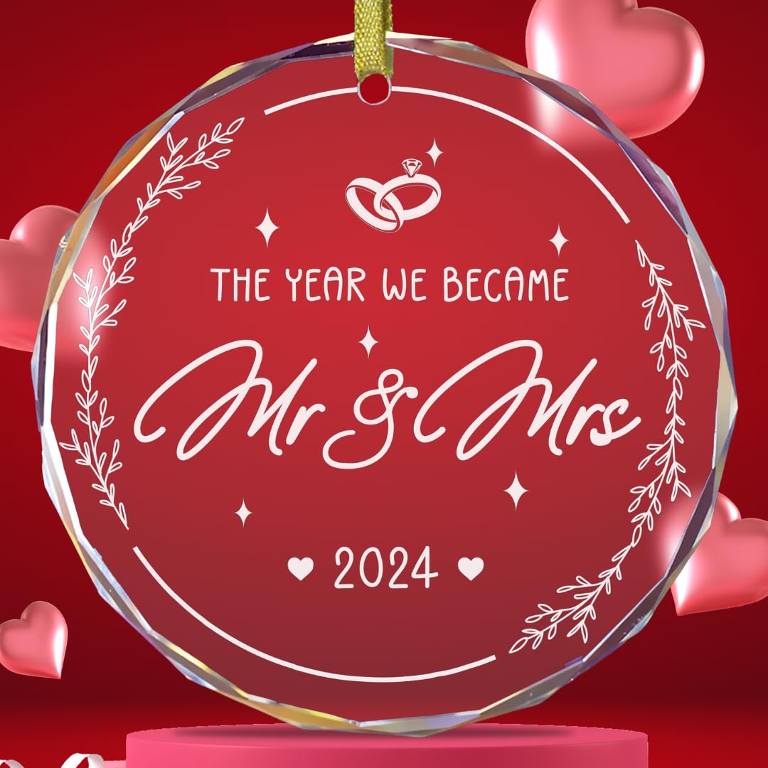 Wedding Gifts for Couple, Mr and Mrs Ornament 2024, Our First Christmas Married Ornament 2024, First Christmas Married Ornament, 1st Christmas As Mr and Mrs, Newlywed Gifts for Couples 2024