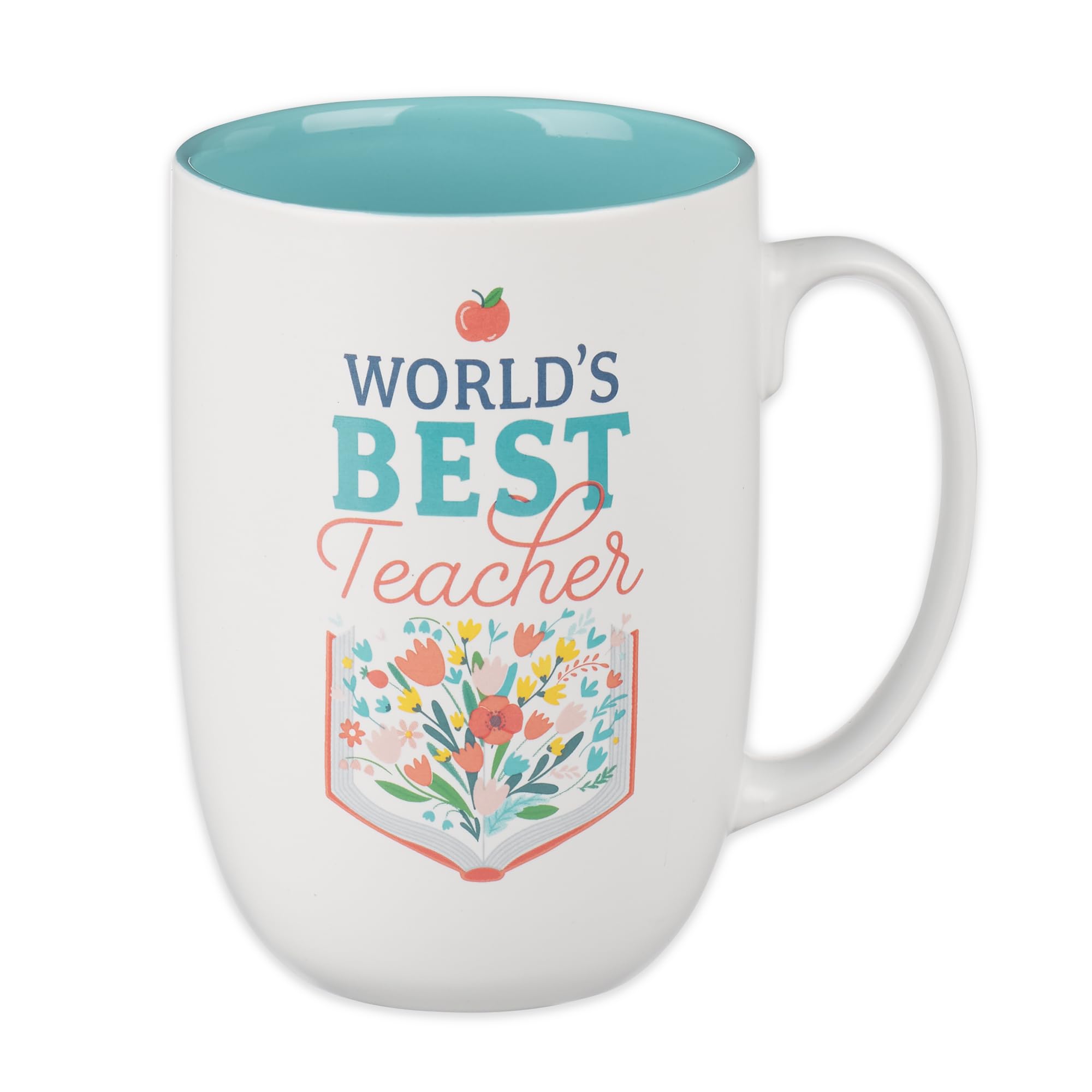 Christian Art Gifts Floral Ceramic Coffee Mug: World's Best Teacher, 15 oz.