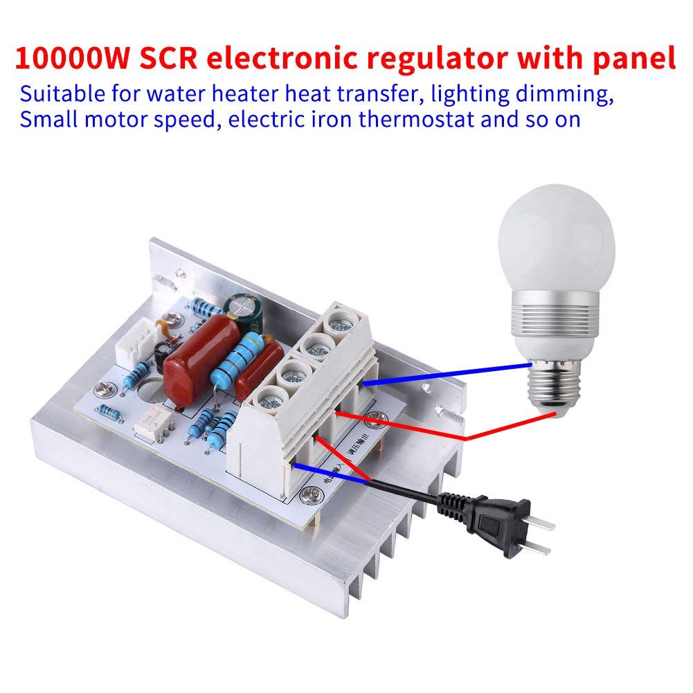 Regolatore Tensione SCR 10000W AC 220V 80A Digitale per Controllo Motori e Dimmer Alta Potenza