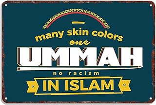 BGUXIG Vintage Metal Signs No Racism in Islam Posters Wall Art Print for Office Dorm Man Cave Garage Decor 8X12inch