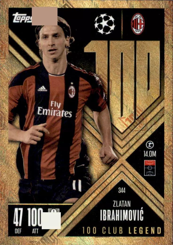 Match Attax Extra 2024 2025 Zlatan Ibrahimovic 100 Club Legend Trading Card