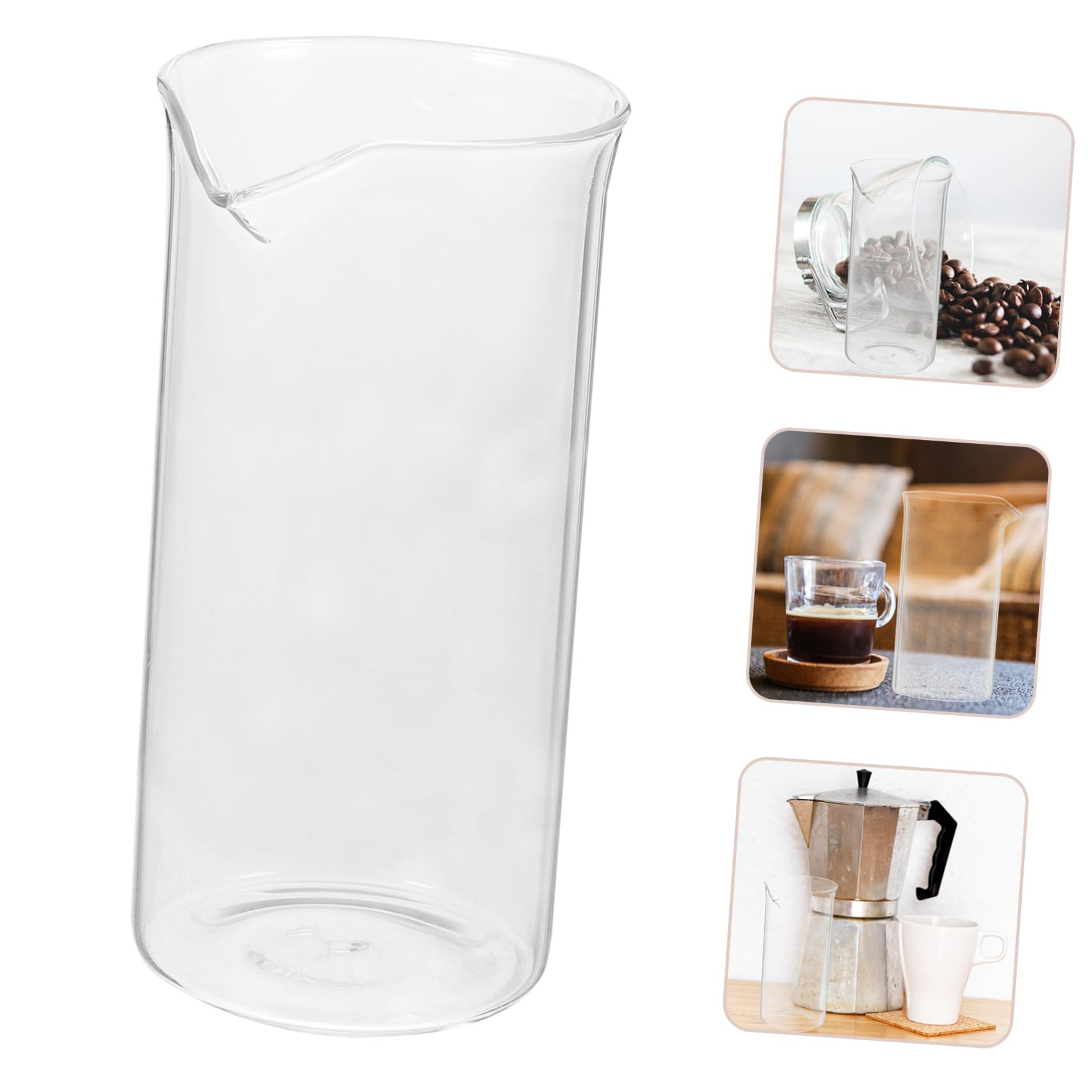 VOSAREA Tasse de Rechange pour Cafetière à Piston 350ml en Verre Bec Verseur