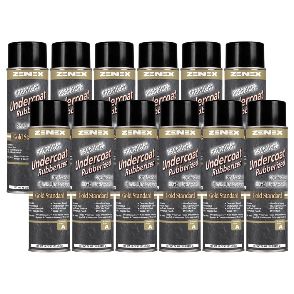 Zenex Undercoat Rubberized Paintable and Black net 16 oz. Case 12 cans.