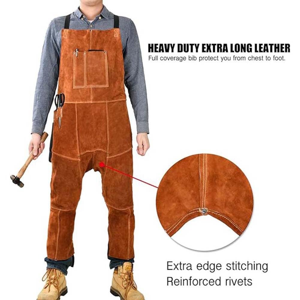 Tablier de soudure double face en velours avec bandoulière pour homme et femme, très résistant et ignifuge, design réversible