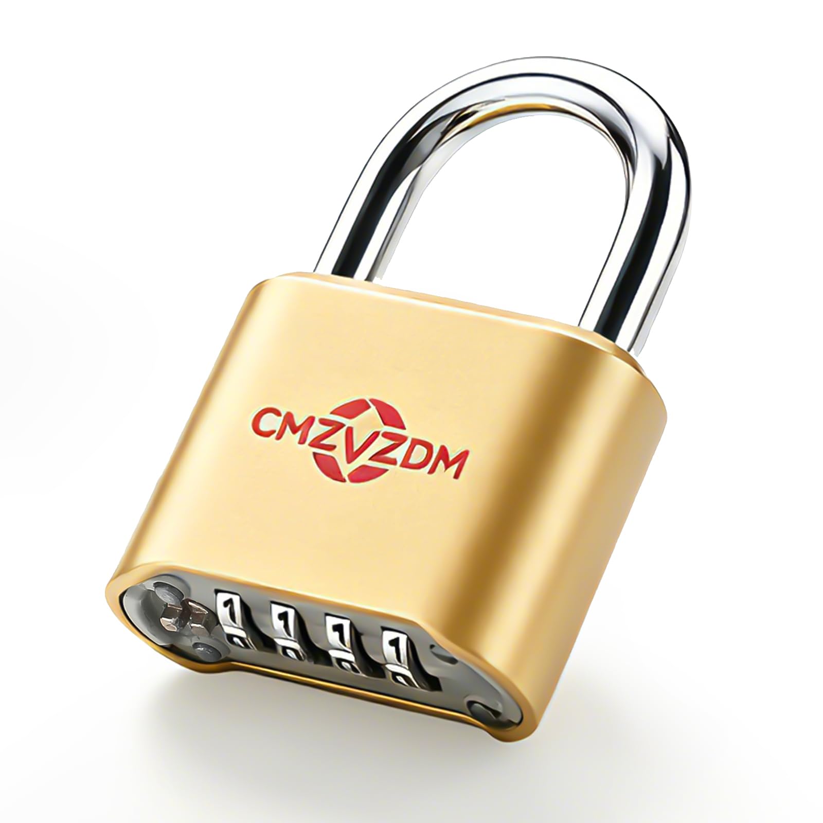 Combination Padlock, Heavy Duty 4 Digit Outdoor Combo Lock with Weather Resistant Body and Cut Resistant Shackle for Gates, Fence, Sheds, Toolboxes, Gym, Hasp Storage, 1 Pack