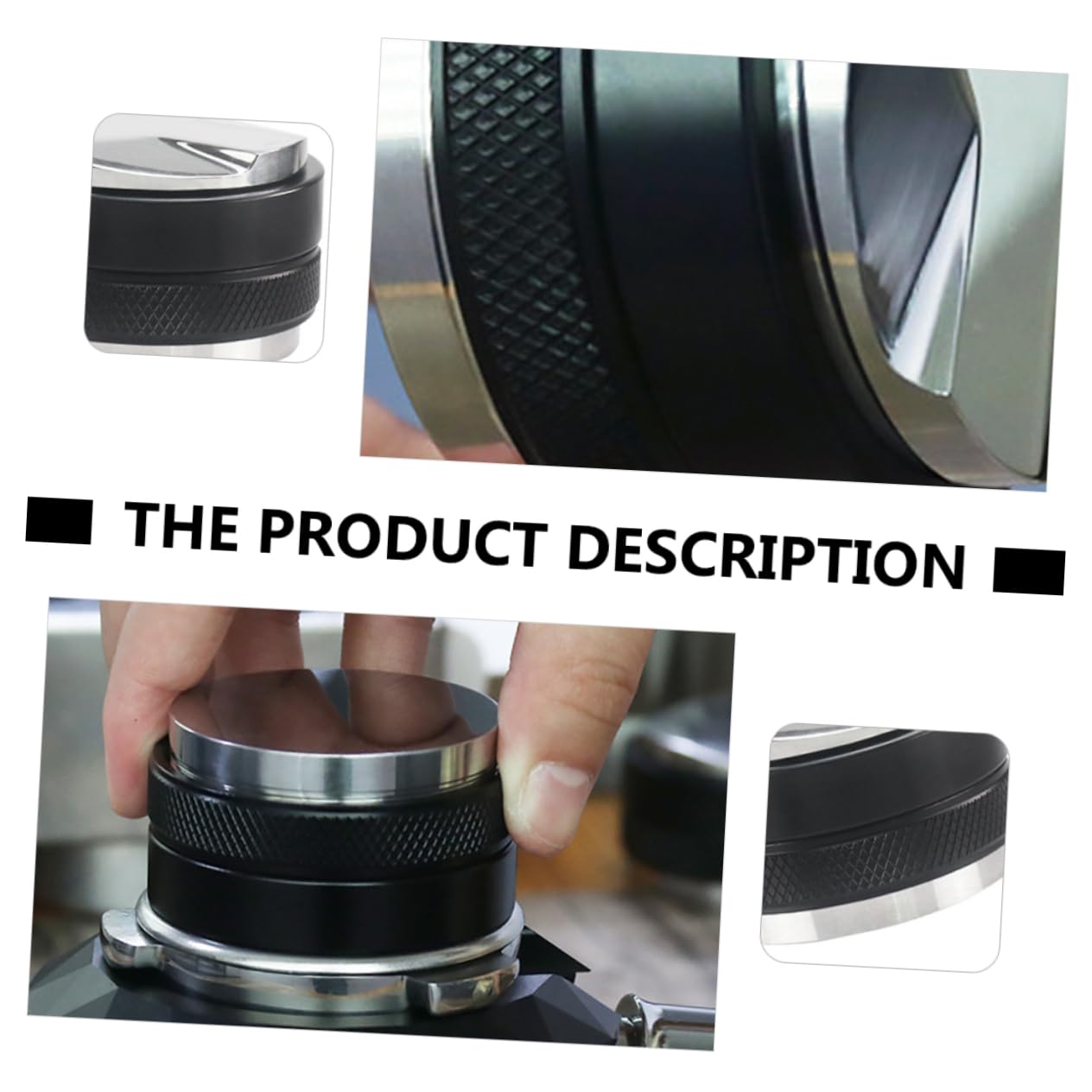 Tamper Caffè 58mm in Acciaio Inox e Lega di Alluminio Nero