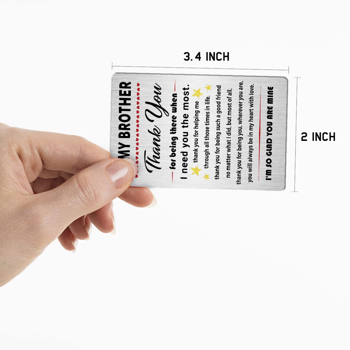 Meaningful Brother (兄弟への意味のある) ウォレット挿入カード To My Brother Thank You(兄弟への感謝)  カラフルなメタルウォレットカード ラブノートメッセージギフト 誕生日卒業用 Brother 財布 インサートカード ギフト to My Brother  刻印入りメタルウォレット ...