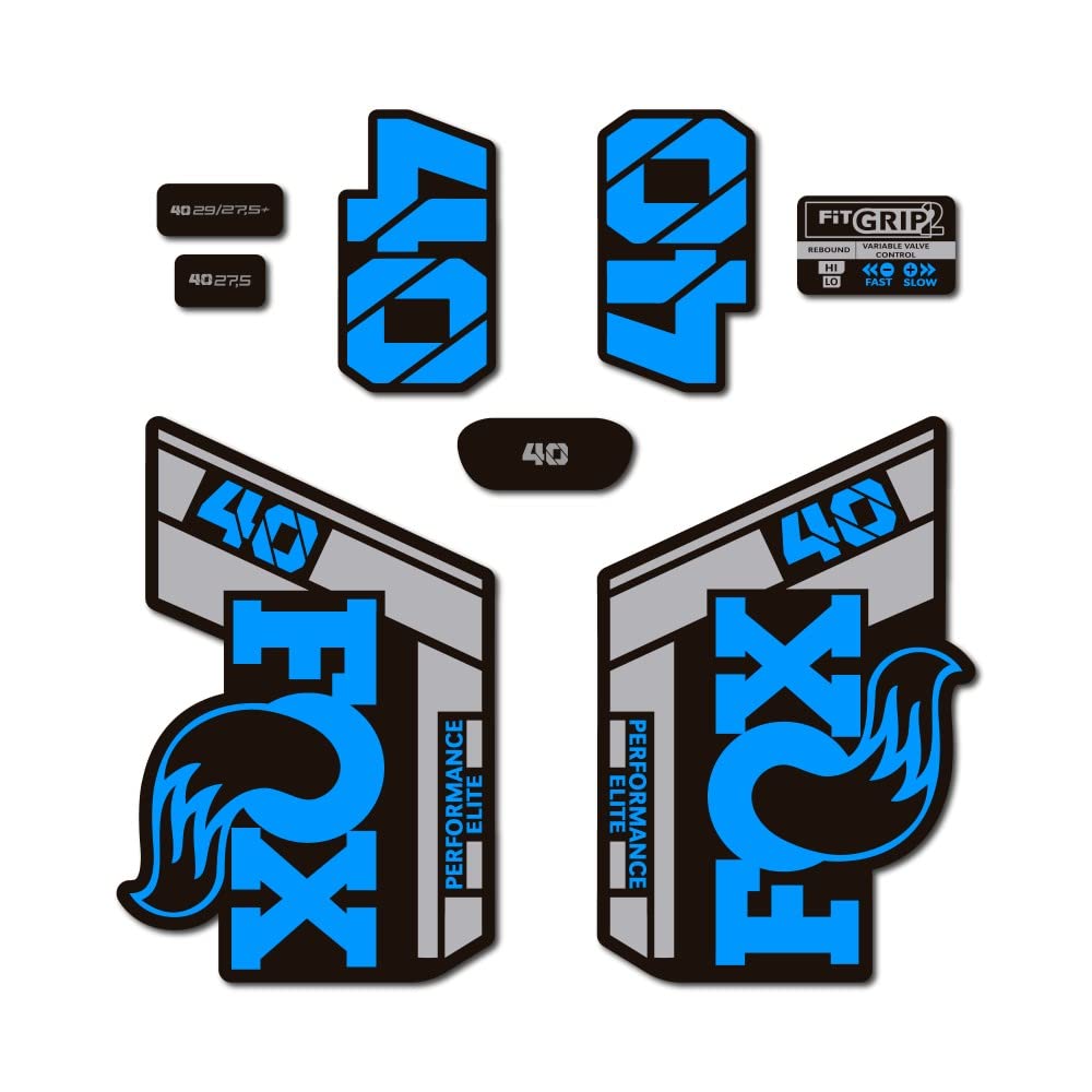 Star Sam Light Blue Fox 40 Performance Elite 2021 Bicycle Fork Compatible Stickers 1 Cm