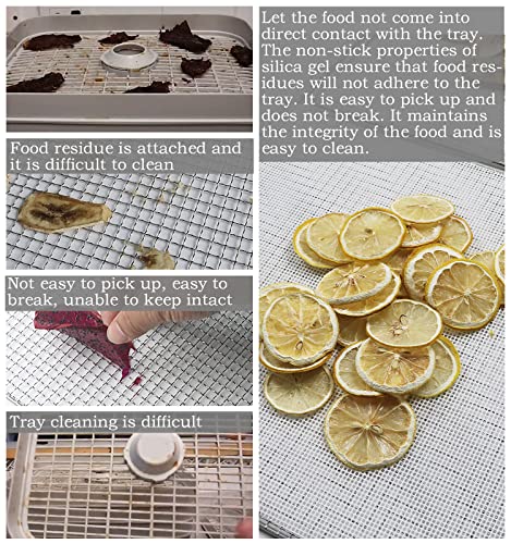 Kispog Dehydrator Sheets for NESCO FD-7SSD, 7 pcs/sets 12x11 inch Mesh Silicone Dehydrator sheets.