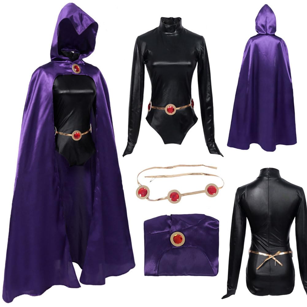 Raven Cosplay Costume Raven Purple Top Skirt Suit Full Set Dress with Socks