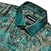 Barry.Wang Blue Gold Men's Silk Shirts Short Sleeve Hawaiian Designer Button Down Paisley Shirt Casual Beach Summer Party