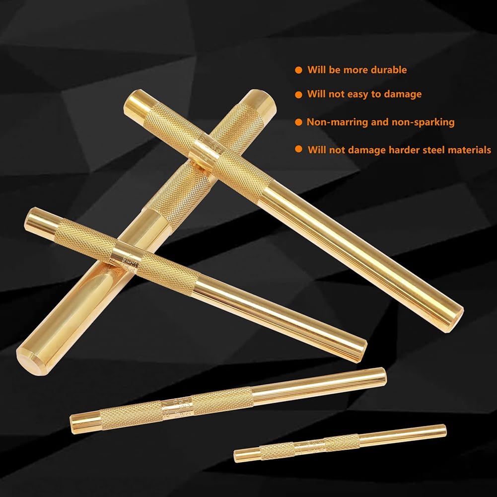 Set di punzoni in ottone, 25075 25076 25077, 5 pezzi con 1/4, 3/8, 1/2, 5/8, 3/4
