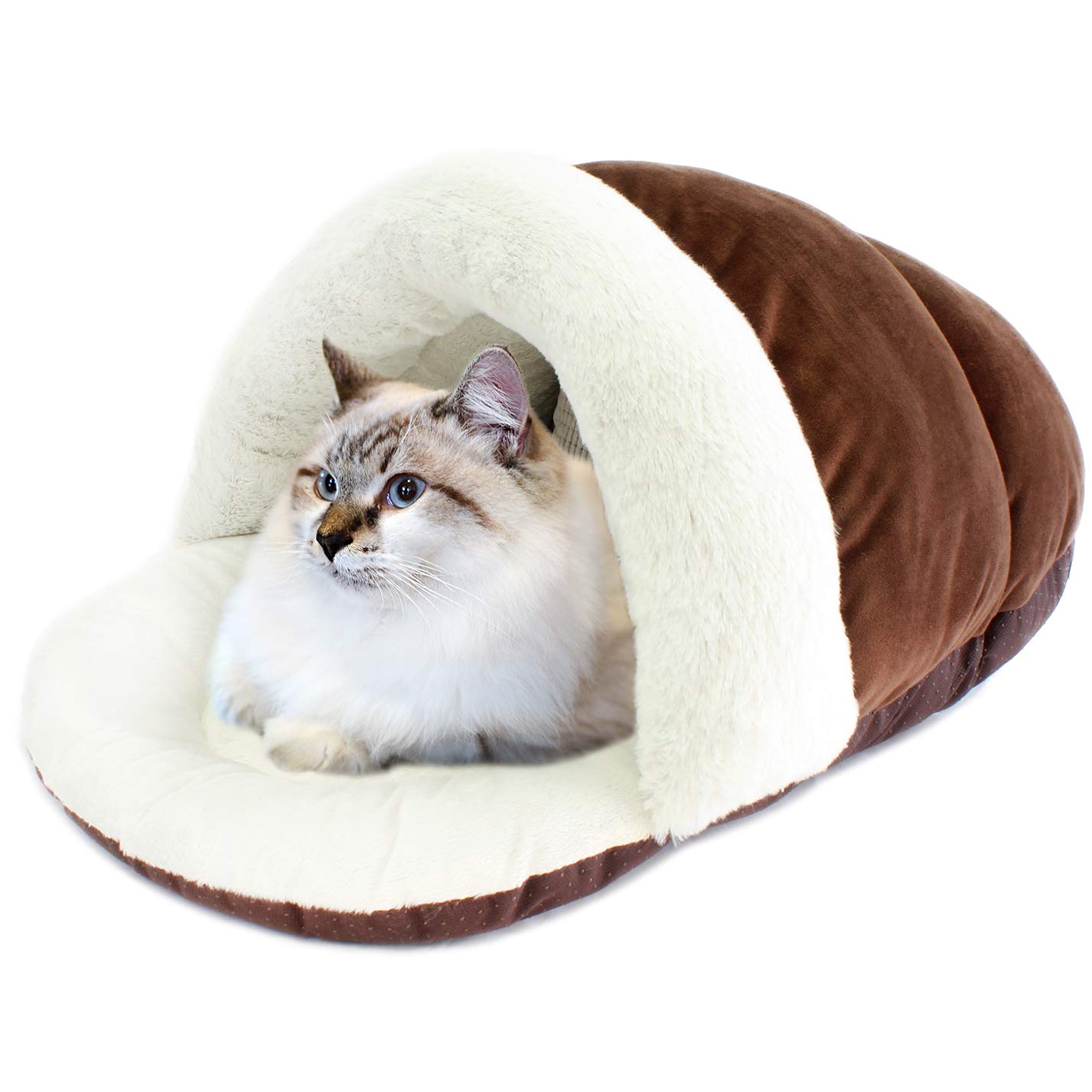 ASPCA Cave Bed for Cats, Cozy Slipper for Indoor Pets