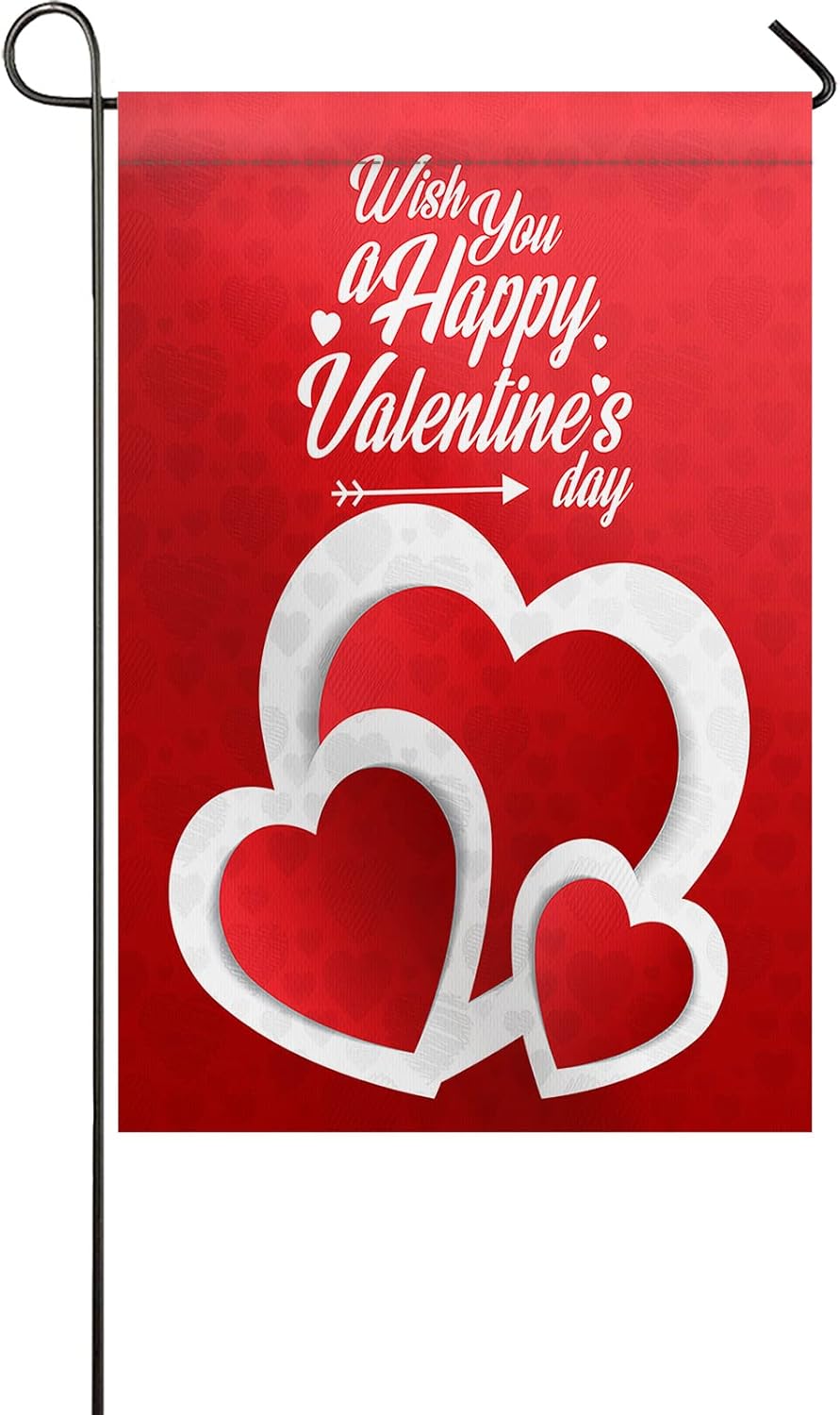 Love Heart Texture Weather Proof Garden Flag Double Sided