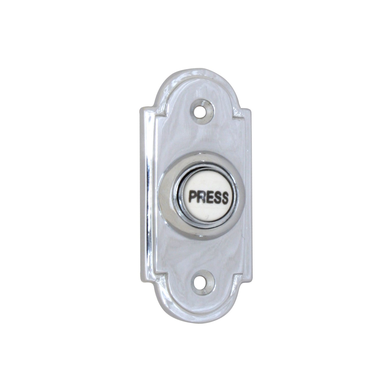 House of Brass Polished Chrome Stepped Shaped Bell Push with China Press