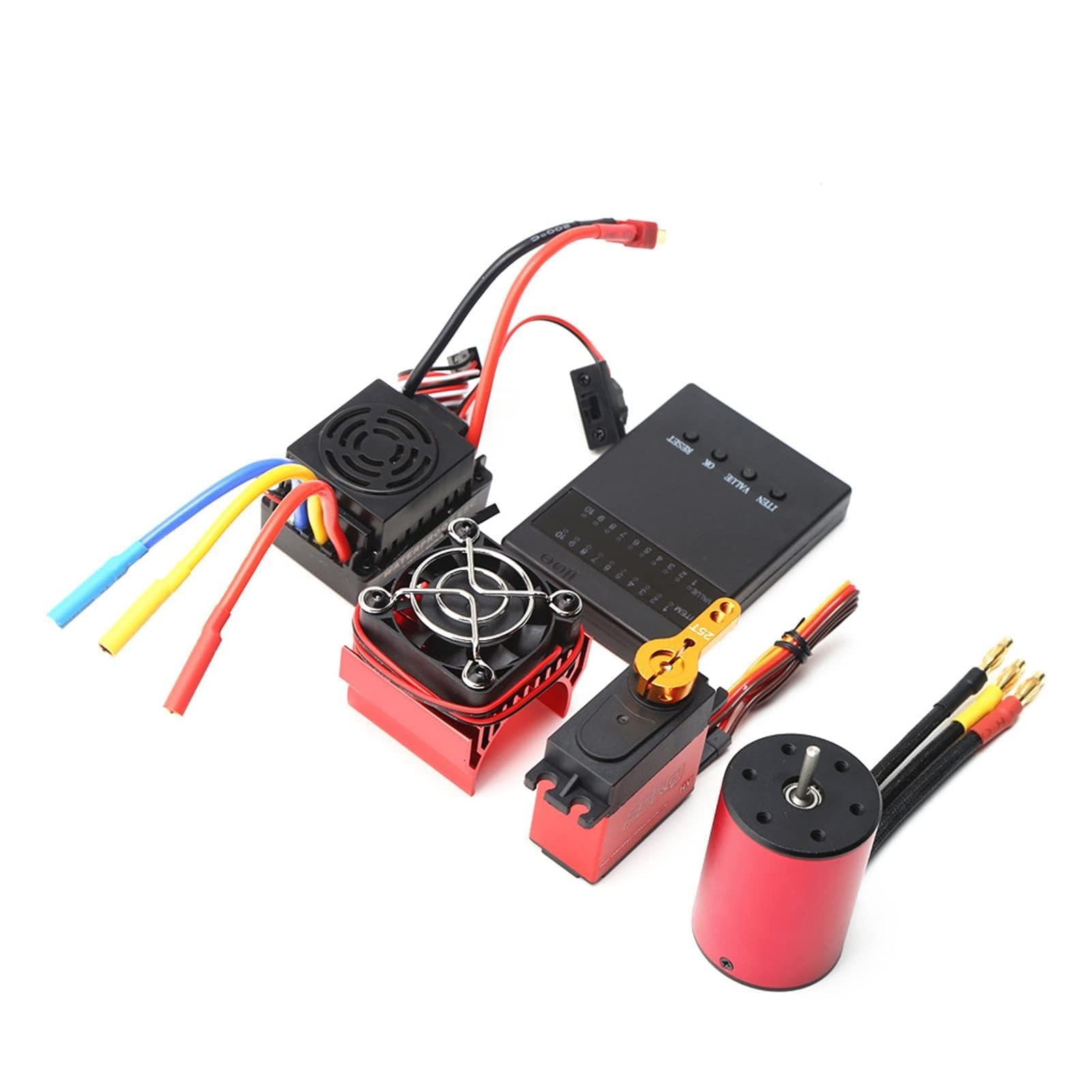 HUIOP Silnik bezszczotkowy 2300KV 3650 wodoodporny silnik z bezszczotkowym ESC 60a 25 kg cyfrowy radiator karta programowania do samochodu RC 1/8 1/10