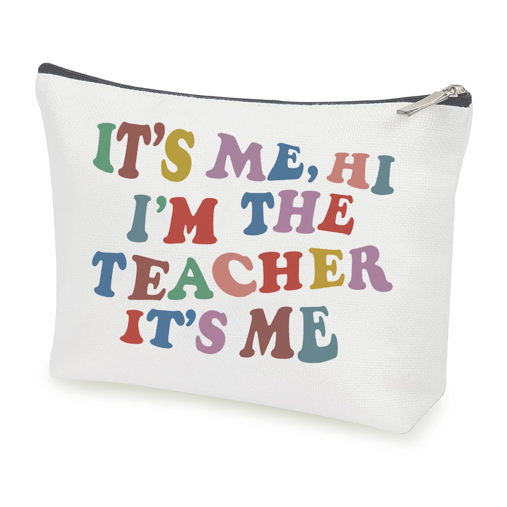Creakraft Teacher Gifts Makeup Bag Singer Inspired Gift Song Lyric TS Fans Merch Proud Teacher Cosmetic Canvas Bag Vacation Travel Organizer Zipper