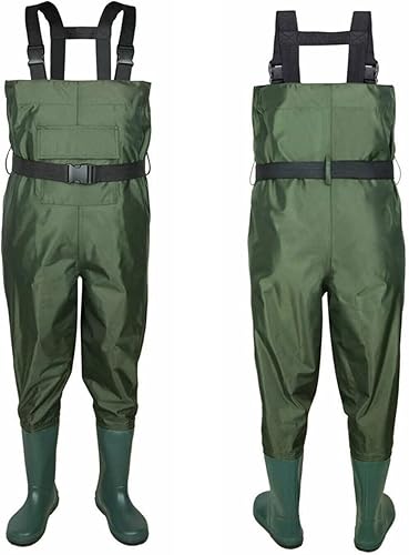 Vadeadores de pecho con botas, de 2 capas de PVCnailon, impermeables, para caza, pesca, camuflaje y pesca