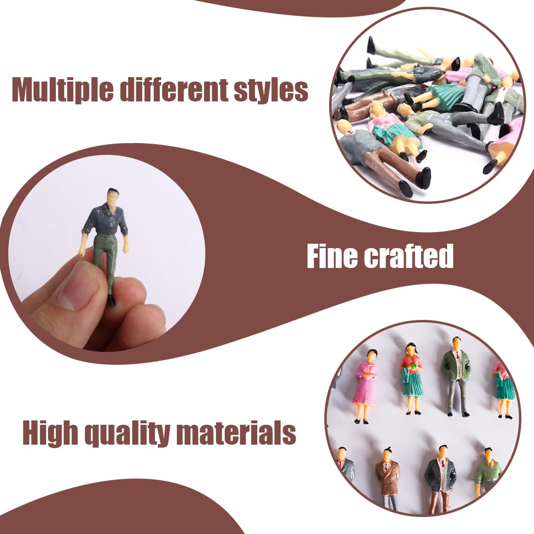 NHQZ 13 Pezzi Mini Figurine Modello in Scala 1:50 dei Treni Architettonici, Figure di Persone Dipinte in Plastica